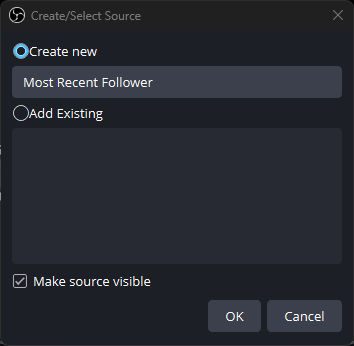 Text source naming in OBS